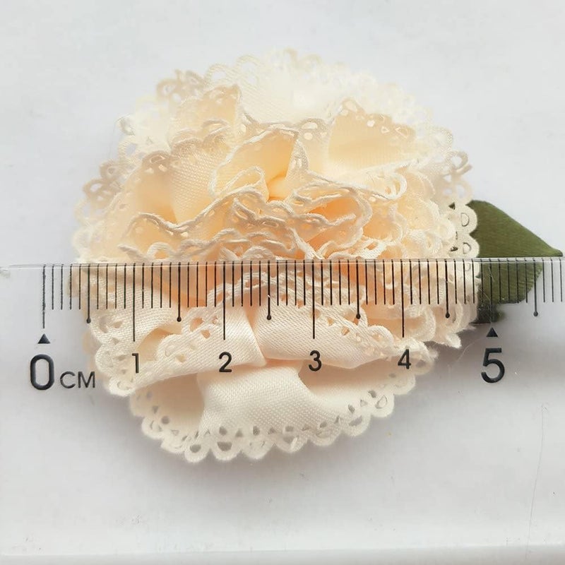 Chenkou Craft 18pcs Fabric Ribbon Flowers Bows Appliques Craft Wedding Dec Bulk A0444 (Multi-Color) - Image 3